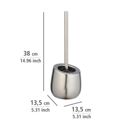 WENKO 24140100 - WC-Bürste BADI 13,5x38 cm silber