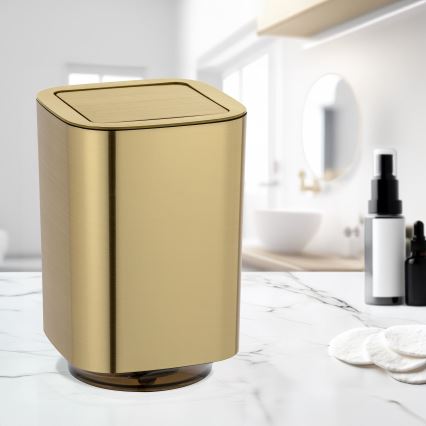 WENKO 24163100 - Abfalleimer AURON 17x25,5 cm gold