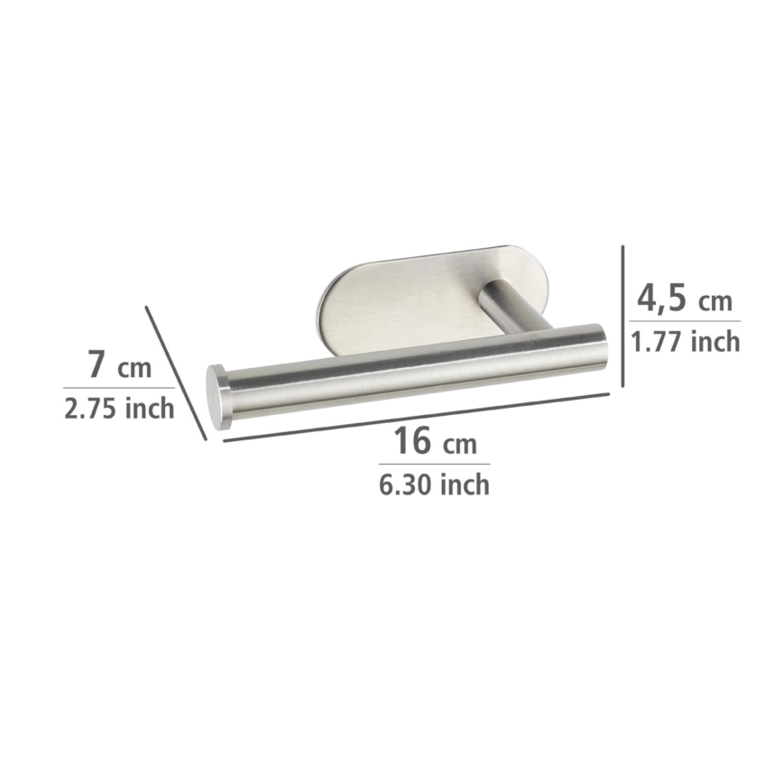 WENKO 24166100 - WC-Papierhalter TURBO-LOC OREA MATT 16x7 cm Edelstahl/silber