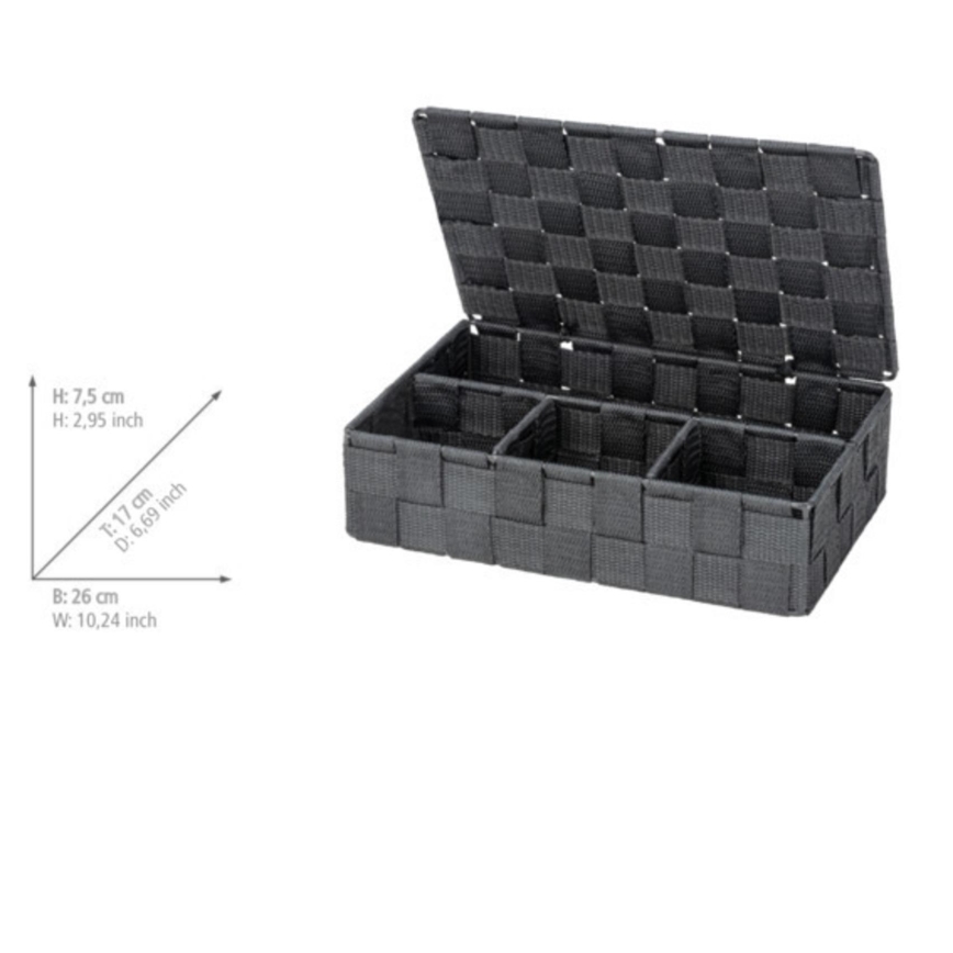 WENKO 24223100 - Korb ADRIA 26 x 17 cm Grau/Anthrazit