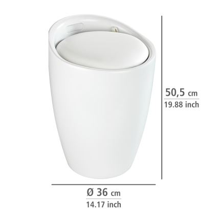 WENKO 24228100 - Hocker CANDY 36 x 50,5 cm weiß/schwarz