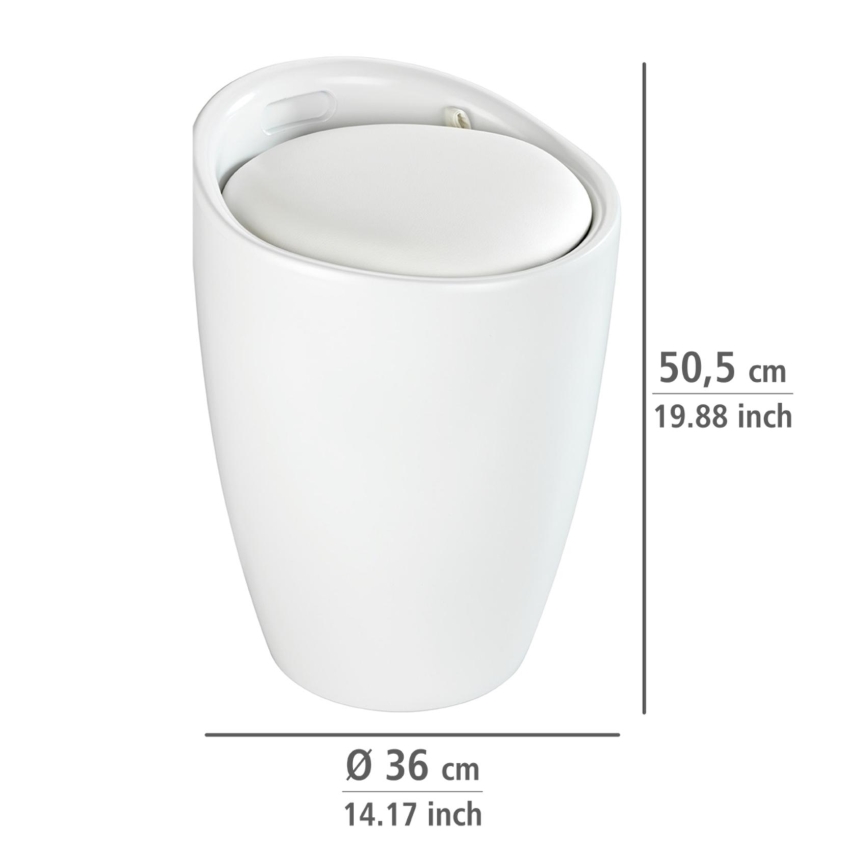 WENKO 24228100 - Hocker CANDY 36 x 50,5 cm weiß/schwarz