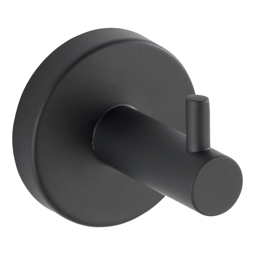 WENKO 24232100-Haken BOSIO BLACK 5,5 x 5,5 cm Edelstahl/silberfarben