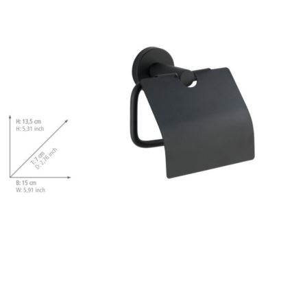 WENKO 24241100-Toilettenpapierhalter BOSIO BLACK 15x13,5 cm Edelstahl/silber