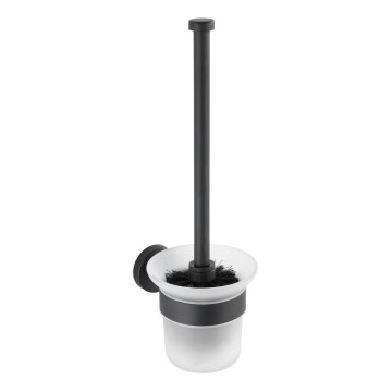 WENKO 24243100-WC WC-Bürste BOSIO BLACK 10x35 cm Edelstahl/silber/satiniert