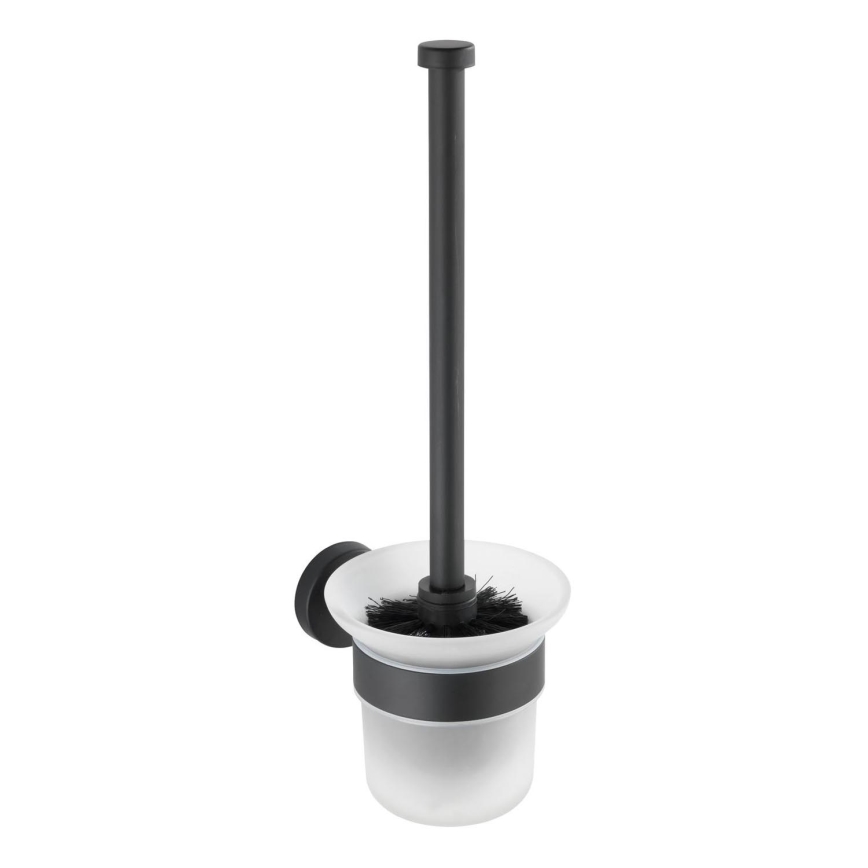 WENKO 24243100-WC WC-Bürste BOSIO BLACK 10x35 cm Edelstahl/silber/satiniert