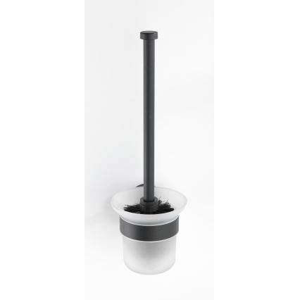 WENKO 24243100-WC WC-Bürste BOSIO BLACK 10x35 cm Edelstahl/silber/satiniert