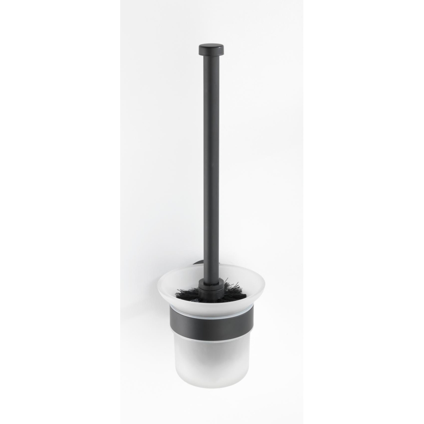 WENKO 24243100-WC WC-Bürste BOSIO BLACK 10x35 cm Edelstahl/silber/satiniert