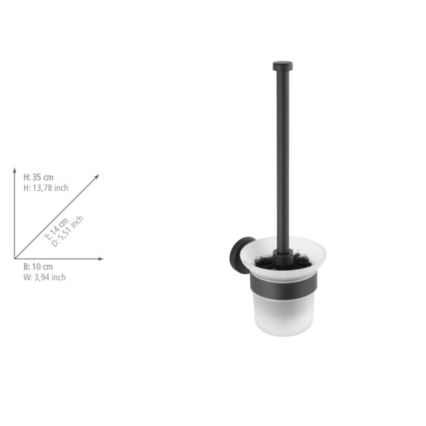 WENKO 24243100-WC WC-Bürste BOSIO BLACK 10x35 cm Edelstahl/silber/satiniert