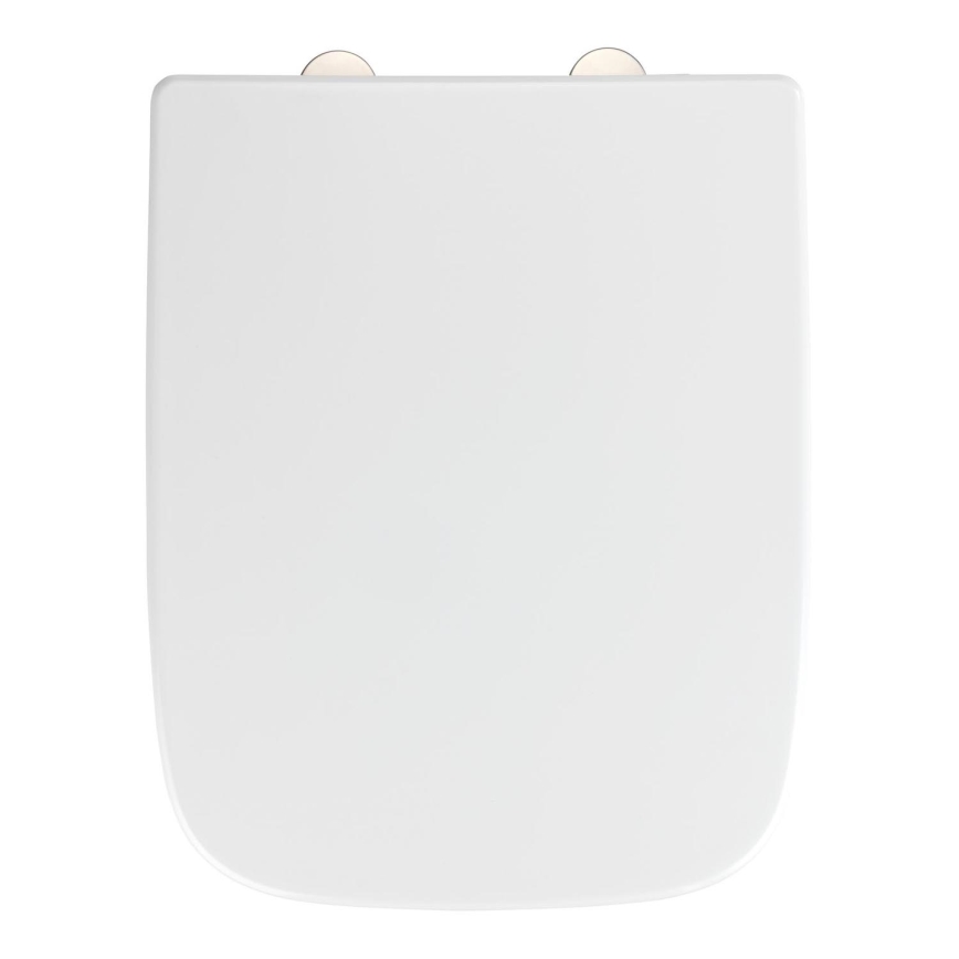 WENKO 24334100-WC-Sitz EXCLUSIVE 46,5x37 cm weiß/silber