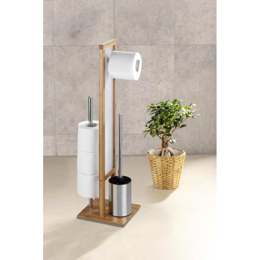 WENKO 24391100 - WC-Bürste RIVALTA 18x70 cm braun/weiß/schwarz