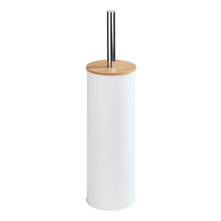 WENKO 24393100 - WC-Bürste TORTONA, 9,5 x 38,5 cm, weiß/braun
