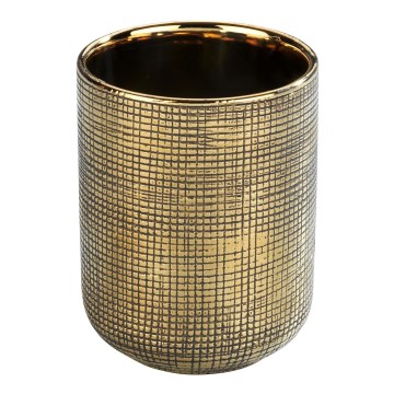 WENKO 24400100 - Zahnbürstenbecher RIVARA 7,5x9,5 cm gold