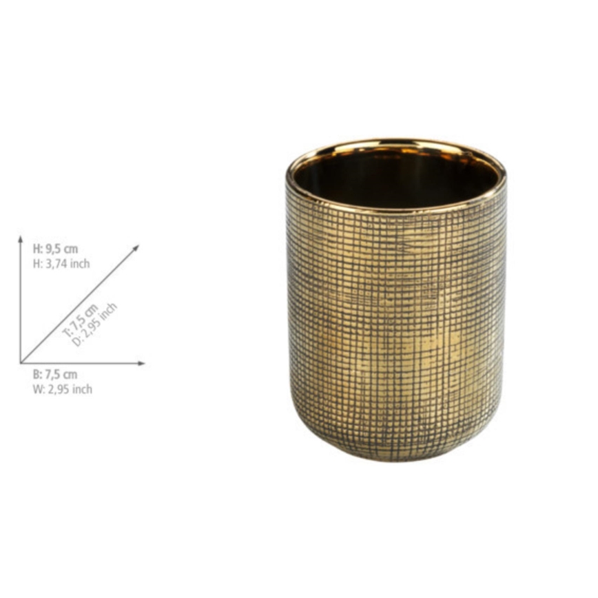 WENKO 24400100 - Zahnbürstenbecher RIVARA 7,5x9,5 cm gold