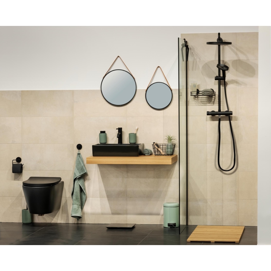WENKO 24424100 - Spiegel BORRONE 40x40 cm Schwarz/Silber