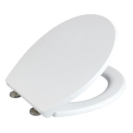 WENKO 24516100-WC WC-Sitz, Tragkraft 300/350 kg, 37x44,5 cm, weiß/silber