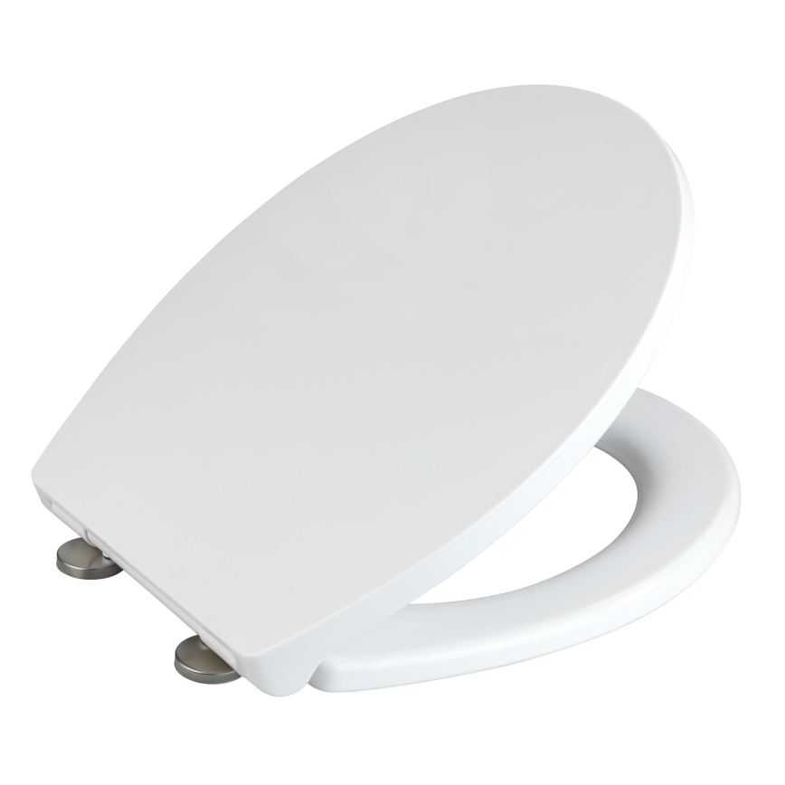 WENKO 24516100-WC WC-Sitz, Tragkraft 300/350 kg, 37x44,5 cm, weiß/silber