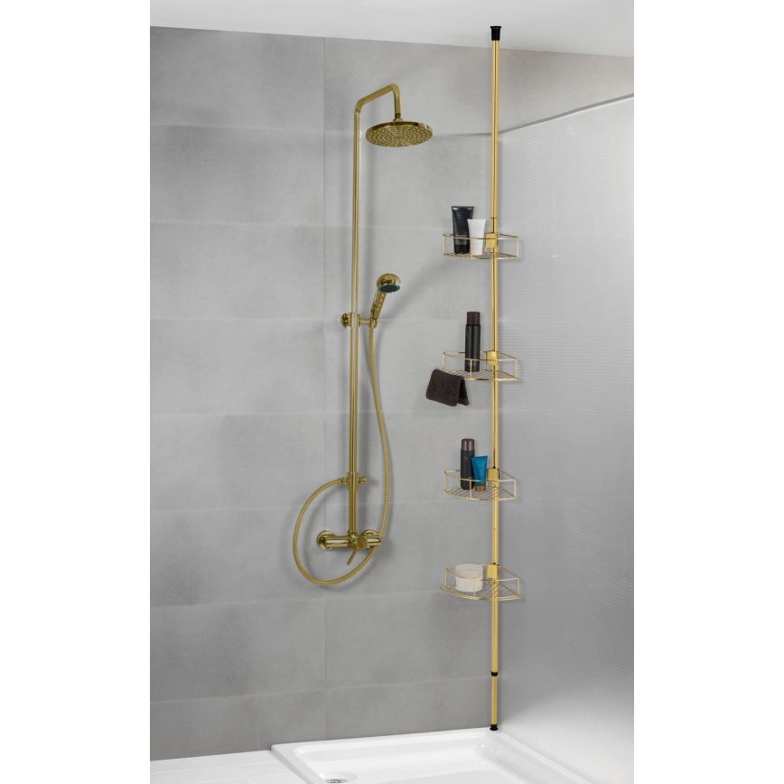 WENKO 24569100-Eckregal DOLCEDO 31x275 cm goldfarben