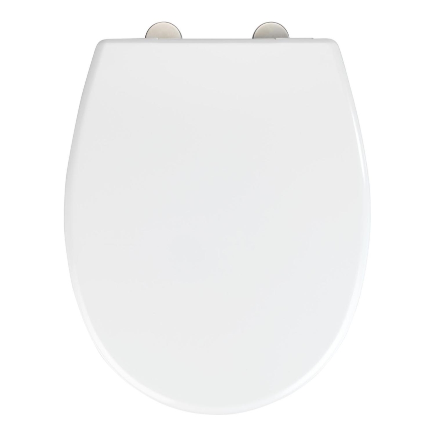 WENKO 24571100-WC WC-Sitz VORNO NEO 46x37 cm weiß/silber