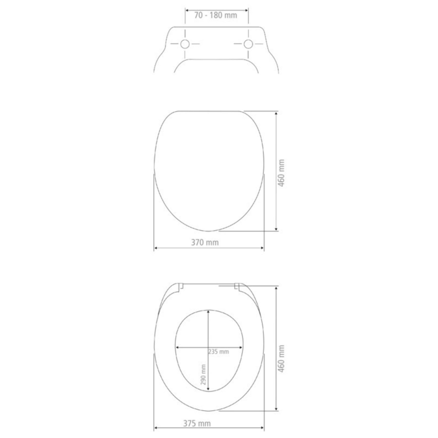 WENKO 24572100-WC WC-Sitz VORNO NEO 46 x 37 cm grau/silber