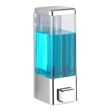 WENKO 24593100 - Seifenspender ISTRES 320 ml, glänzender Chrom/transparent