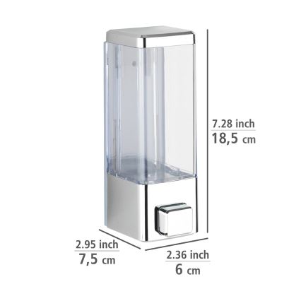 WENKO 24593100 - Seifenspender ISTRES 320 ml, glänzender Chrom/transparent