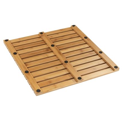 WENKO 24610100 - Fußmatte BAMBUSA 50x50 cm braun