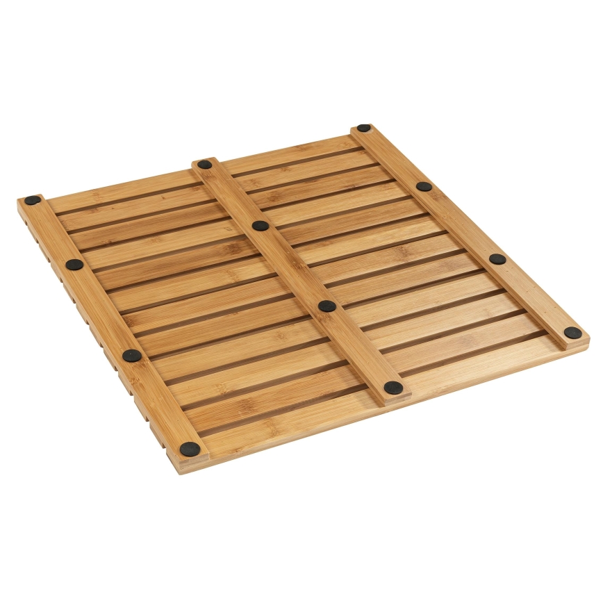 WENKO 24610100 - Fußmatte BAMBUSA 50x50 cm braun