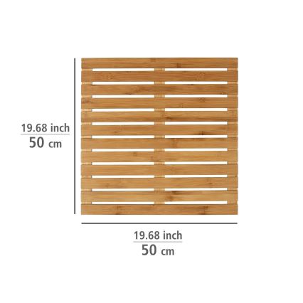 WENKO 24610100 - Fußmatte BAMBUSA 50x50 cm braun