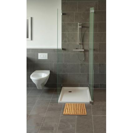 WENKO 24610100 - Fußmatte BAMBUSA 50x50 cm braun