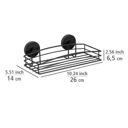 WENKO 24732100-Ablage VACUUM-LOC rund 26x14 cm schwarz