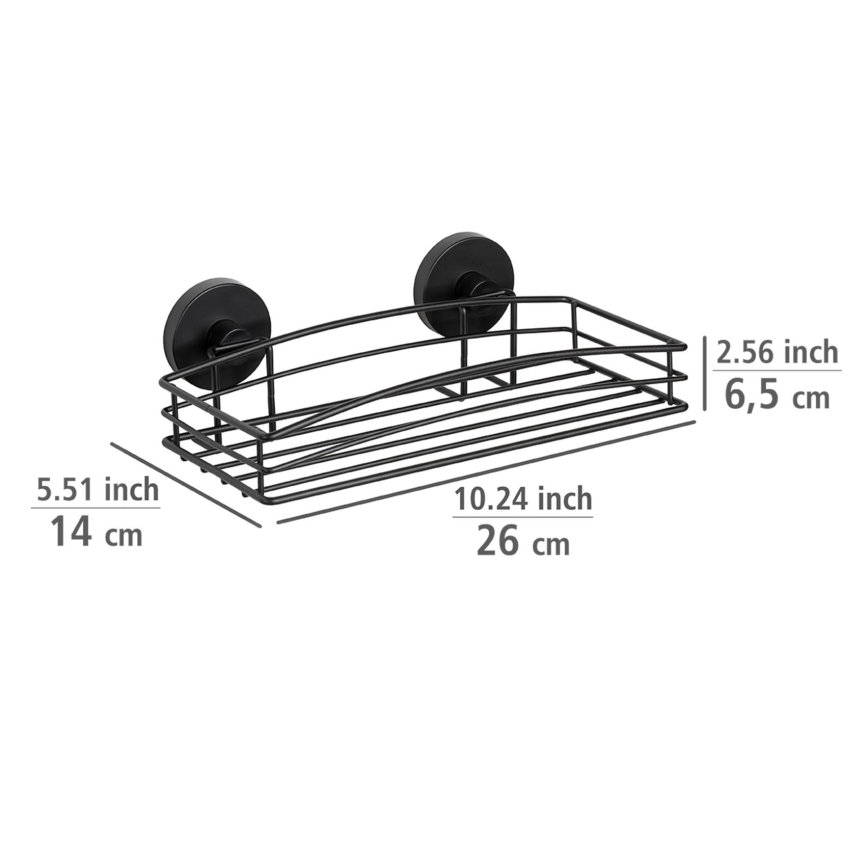 WENKO 24732100-Ablage VACUUM-LOC rund 26x14 cm schwarz