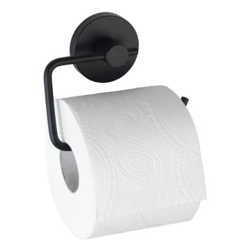 WENKO 24738100-Toilettenpapierhalter VACUUM-LOC RUND SCHW 13,5x10,5 cm schwarz