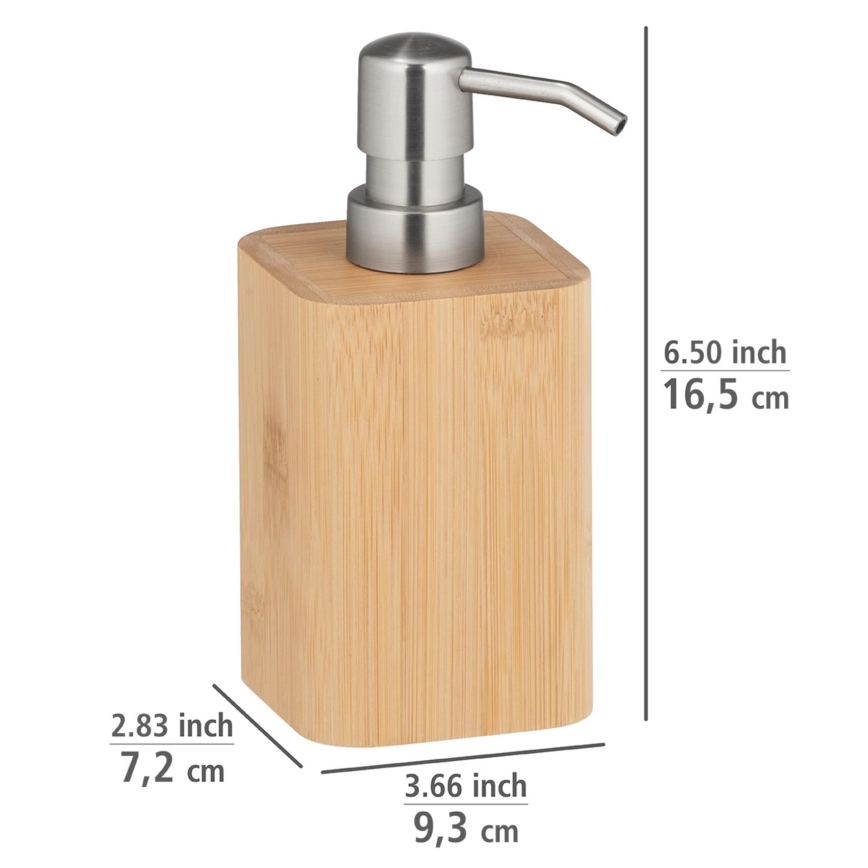 WENKO 24747100 - Seifenspender BAMBUSA 9,3 x 16,5 cm braun