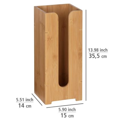 WENKO 24749100 - Toilettenpapierhalter BAMBUSA 15x35,5 cm braun