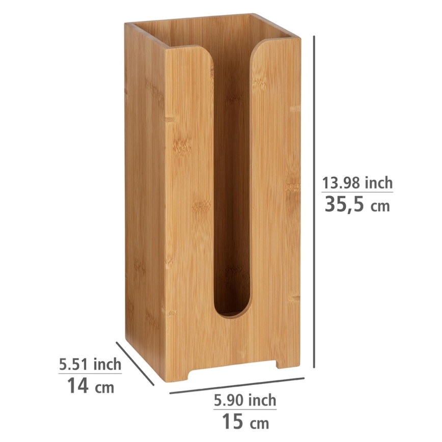 WENKO 24749100 - Toilettenpapierhalter BAMBUSA 15x35,5 cm braun