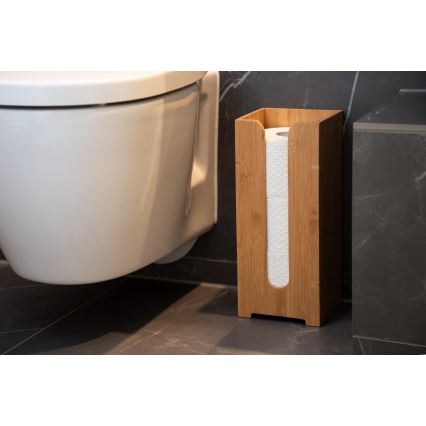 WENKO 24749100 - Toilettenpapierhalter BAMBUSA 15x35,5 cm braun