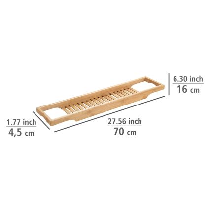 WENKO 24750100 - BAMBUSA Badewannenablage 70x16 cm braun