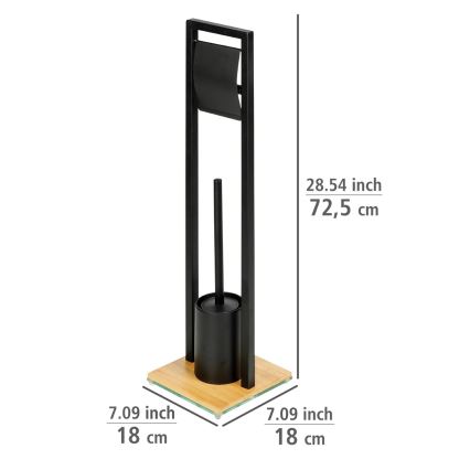 WENKO 24751100 - WC-Set BAMBU⁠SA 18x72,5 cm schwarz/braun