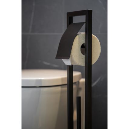 WENKO 24751100 - WC-Set BAMBU⁠SA 18x72,5 cm schwarz/braun