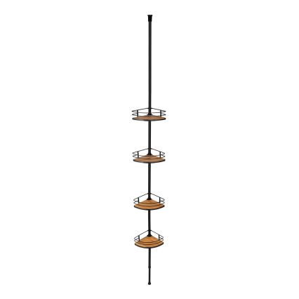 WENKO 24756100-Eckablage DOLCEDO 31x20 cm Edelstahl/schwarz/braun