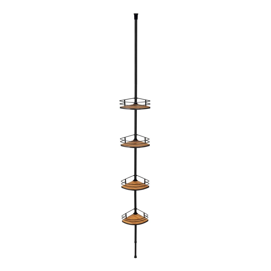 WENKO 24756100-Eckablage DOLCEDO 31x20 cm Edelstahl/schwarz/braun