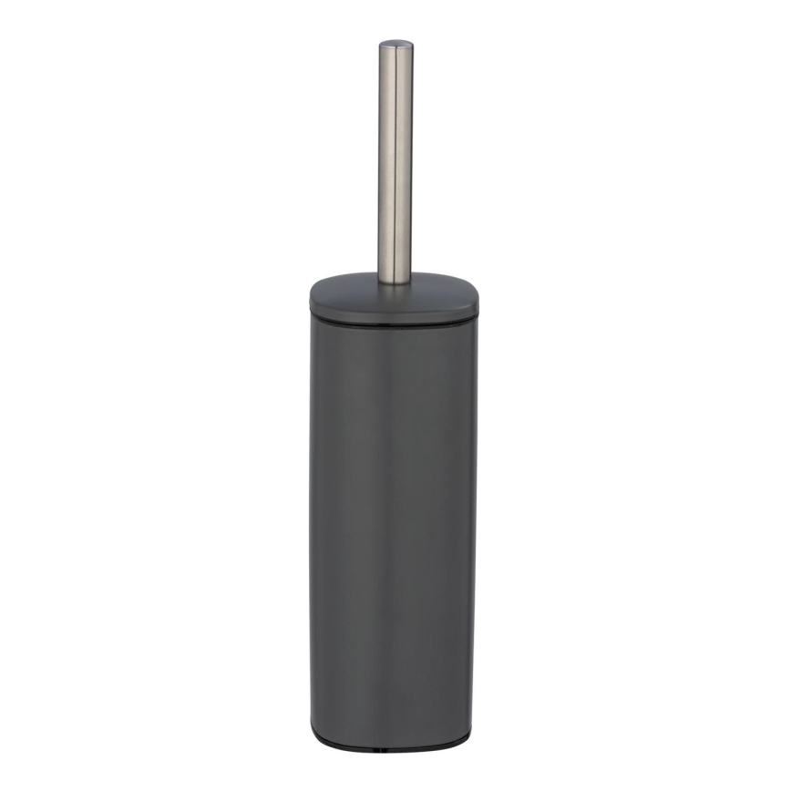 WENKO 24777100 - WC-Set ALASSIO 9,3 x 39,2 cm Edelstahl/grau