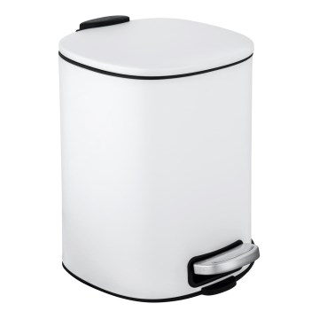 WENKO 24779100 - Mülleimer ALASSIO 20,5x27 cm weiß/schwarz