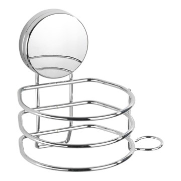 WENKO 24857100 - Föhnhalter STATIC-LOC + OSIMO, 14 x 13 cm, glänzender Chrom