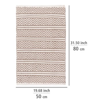 WENKO 24868100 - Badematte SHAKI 50 x 80 cm beige/weiß