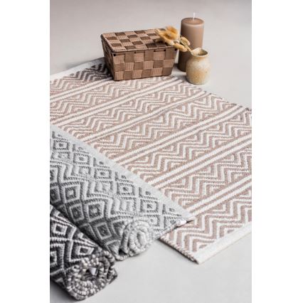 WENKO 24868100 - Badematte SHAKI 50 x 80 cm beige/weiß