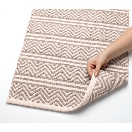 WENKO 24868100 - Badematte SHAKI 50 x 80 cm beige/weiß