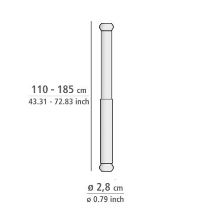 WENKO 24888100 - Duschstange LUZ 185x2,8 cm Edelstahl/glänzender Chrom