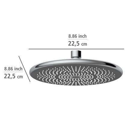WENKO 24926100 - Duschkopf Wassersparsystem 22,5x22,5 cm glänzender Chrom/Grau